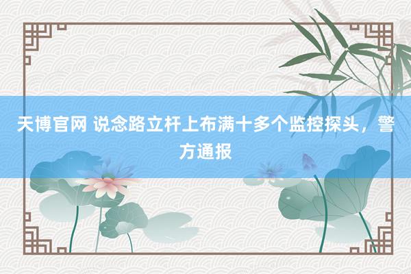 天博官网 说念路立杆上布满十多个监控探头，警方通报
