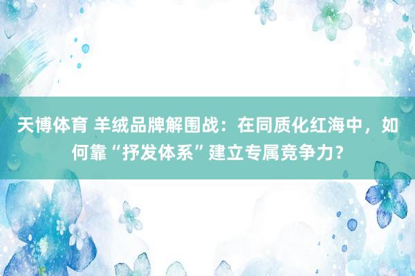 天博体育 羊绒品牌解围战：在同质化红海中，如何靠“抒发体系”建立专属竞争力？